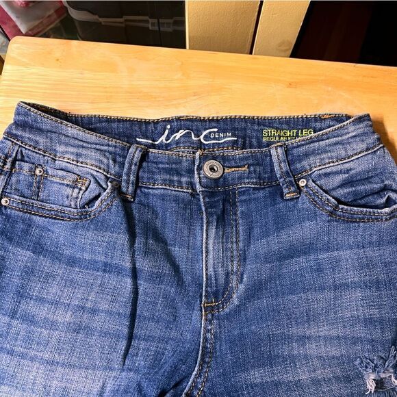 INC Denim Straight Leg Crop Jeans #YT23 - Picture 1 of 5